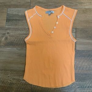 Fitz & Eddi Junior Small Orange Tank Top Buttons White Outline